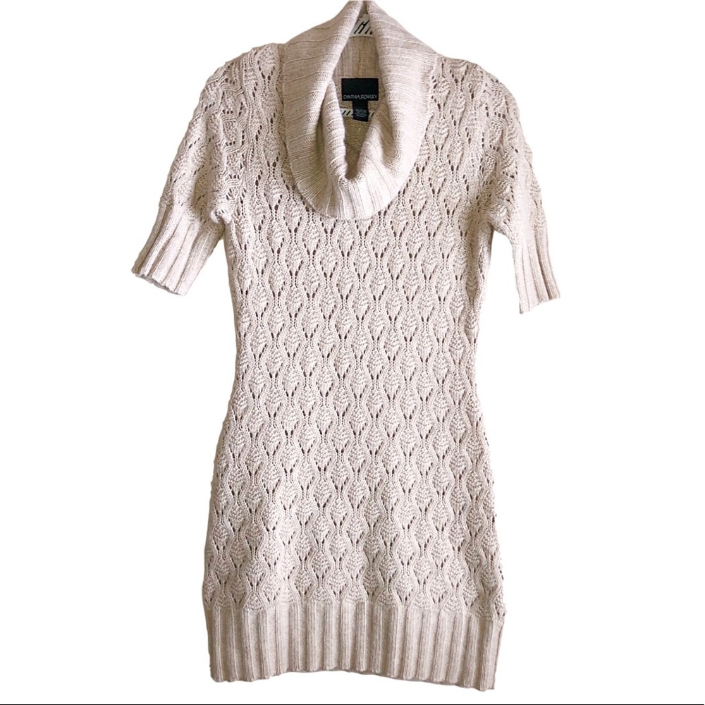 Wool Angora Sweater Dress Cable Knit Size M